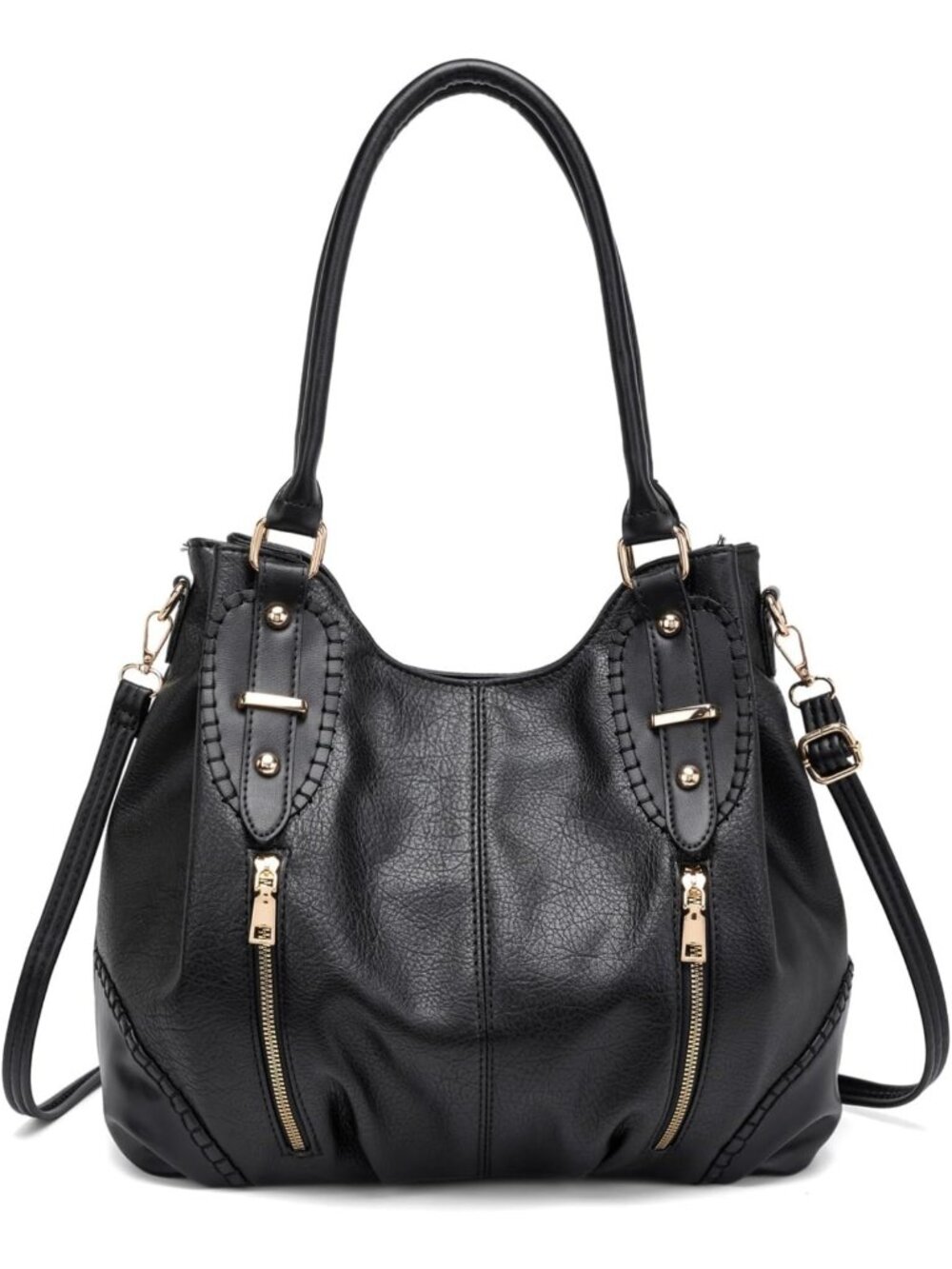 Vintage Large PU Hobo Tote Bag, Stylish Satchel Purse with Adjustable Strap for